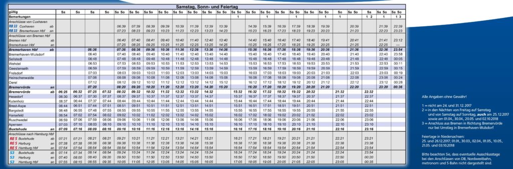 Fahrplan Bus & Bahn Hesedorf